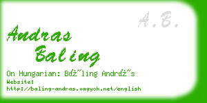 andras baling business card